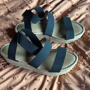 Lane Bryant Black and Tan Sandals